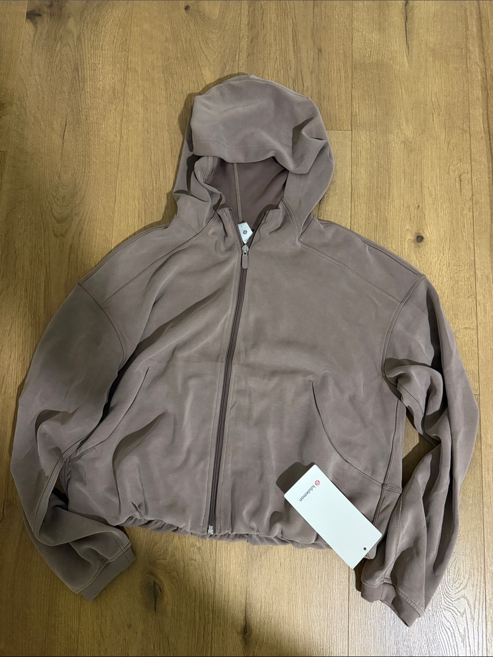lululemon athletica Cropped Hooded Zip Jacket in Mauve Taupe